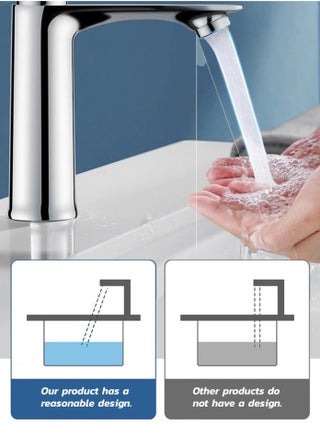 Modern Basin Mixer Tap Chrome Finish Bathroom Faucet Single Lever Hot & Cold Water Mixer Durable Zince Body & Ceramic Cartridge - view 5